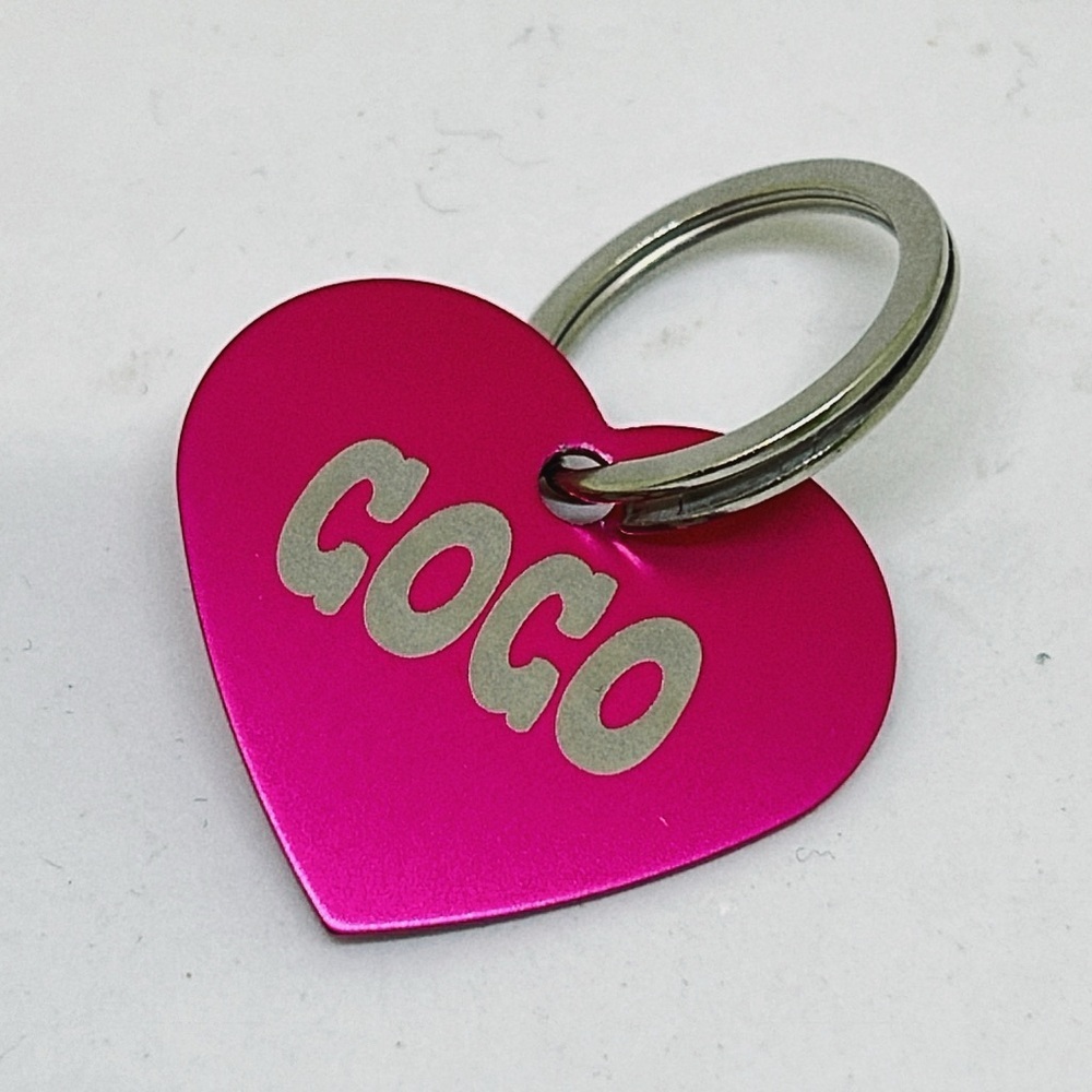 Hot Pink Personalized Pet Tag 1 Side